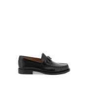 Salvatore Ferragamo Gancini Loafers i borstat läder Black, Herr