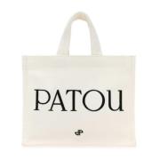 Patou Kanvas Tote Shoppingväska White, Dam