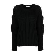 REV Round-neck Knitwear Black, Dam