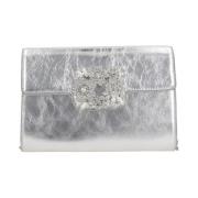 Roger Vivier Silver Laminerad Clutch med Juvelspänne Gray, Dam