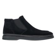 Estro Herr Svarta Slip-On Chelsea Boots tillverkade av Äkta Velour Bla...