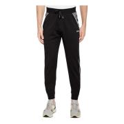 Hugo Boss Svarta Logga Sweatpants Stiligt Avslappnat Plagg Black, Herr