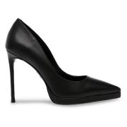 Steve Madden Klassiska Läderhöga Klackar Black, Dam