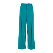 Max Mara Satin Fiesta Wide-Leg Pant Blue, Dam