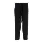 MM6 Maison Margiela Stretch Svart Polyesterblandningsbyxor Black, Herr