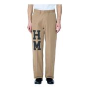 Human Made Logo Print Wide Chino Byxor Brown, Herr