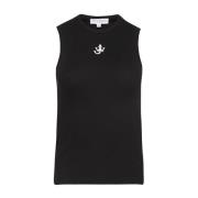 JW Anderson Svart Ärmlös Crew Neck Topp Black, Dam