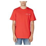 Tommy Jeans Linjär Bröst T-shirt Höst/Vinter Kollektion Red, Herr