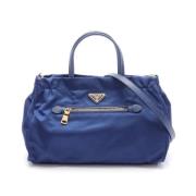 Prada Vintage Pre-owned Canvas prada-vskor Blue, Dam