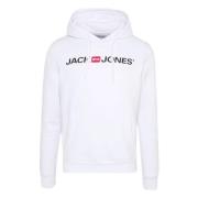 Jack & Jones Logohoodie White, Herr