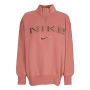 Nike Quarter Zip Fleece Sweatshirt Crewneck Pink Pink, Dam