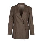 Brunello Cucinelli Elegant Suit-Type Jacket Brown, Dam