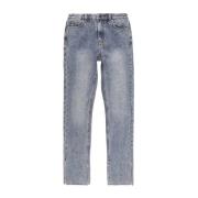 Ksubi Blå Straight Jeans med Split Hem Blue, Dam