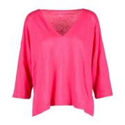 Majestic Filatures Linneblandad T-shirt Pink, Dam