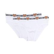 Moschino Vit Teddybjörn Logo Midjeband Briefs White, Herr