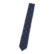 Barba Rutigt sidenslips, italienskt hantverk Blue, Herr