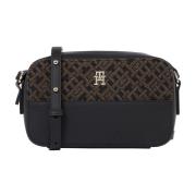 Tommy Hilfiger Svart Jacquard Cross Body Kameraväska Black, Dam