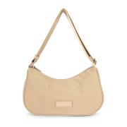 Lancaster Basic Vita Dragkedja Crossbody Väska Beige, Dam