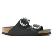 Birkenstock Svart läder dubbelremssandal Black, Dam