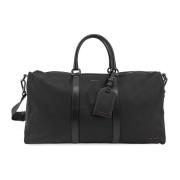 Kiton Nylon Duffelväska med Läderinsatser Black, Herr