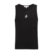 JW Anderson Svart Logotyp Tanktopp Ribbad Design Black, Herr