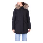 Woolrich Svart huva med Woolrich-logotyp Black, Dam