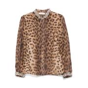 Zimmermann Leopardmönstrad Linne-Silke Bodysuit Brown, Dam