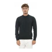 Alpha Studio Elegant Crew Neck Sweater Green, Herr