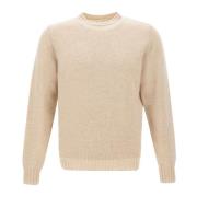 Filippo De Laurentiis Beige Ull Kashmir Crew Neck Sweater Beige, Herr