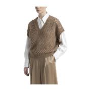 Peserico Alpacka och mohair gilet Brown, Dam