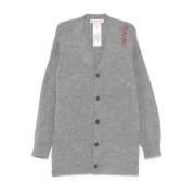 Marni Broderad Grå Cardigan Tröja Gray, Herr