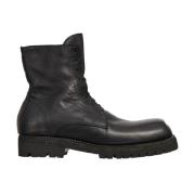 Guidi Snörade läderstövlar Black, Herr