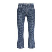 Kenzo Jacquard Flared Jeans Blue, Dam