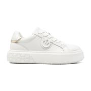 Pinko Stiliga Sneakers i Rosa White, Dam