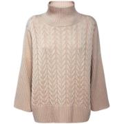 Max Mara Rosa Kabelstickad Kashmirtröja Pink, Dam