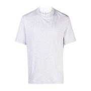 Brunello Cucinelli Ljusgrå och off white T-shirt Gray, Herr