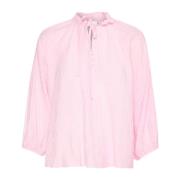 Kaffe Feminin Blus med ¾ Ärmar Pink, Dam