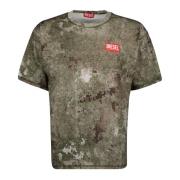 Diesel Grön Tryckt Oversized T-shirt Green, Herr