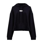 MM6 Maison Margiela Svart bomullsjersey-huvtröja Black, Dam