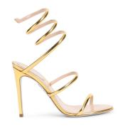 René Caovilla Mörk Guld Sandal för Kvinnor Yellow, Dam