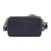 Michael Kors Svart Hammare Läder Crossbody Väska Black, Dam