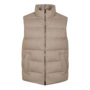 Montedoro Beige Puffer Vest med Cashmere Blandning Beige, Herr