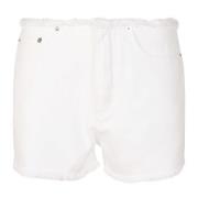 Michael Kors Denim Shorts med Fransad Kant White, Dam