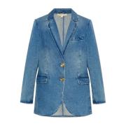 Michael Kors Blå Denim Blazer Blue, Dam