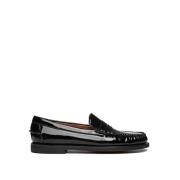 Sebago Svarta platta skor Mocassino stil Black, Dam