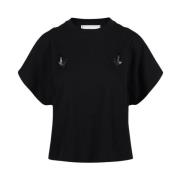 Iceberg T-shirt med dekorativa dragkedjor Black, Dam