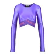 Versace Jeans Couture Stiliga Leggings av Hög Kvalitet Purple, Dam