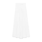 Max Mara Vita Byxor med Veckdetaljer White, Dam