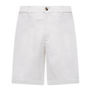 Brunello Cucinelli Vita Bomull Gabardine Regular Fit Byxor White, Herr