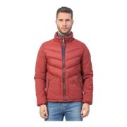 YES ZEE Röd Quiltad Fullzip Kappa Red, Herr